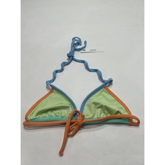 Tea You Terry Triangle Bikini Top in Green - Picture 2 of 3